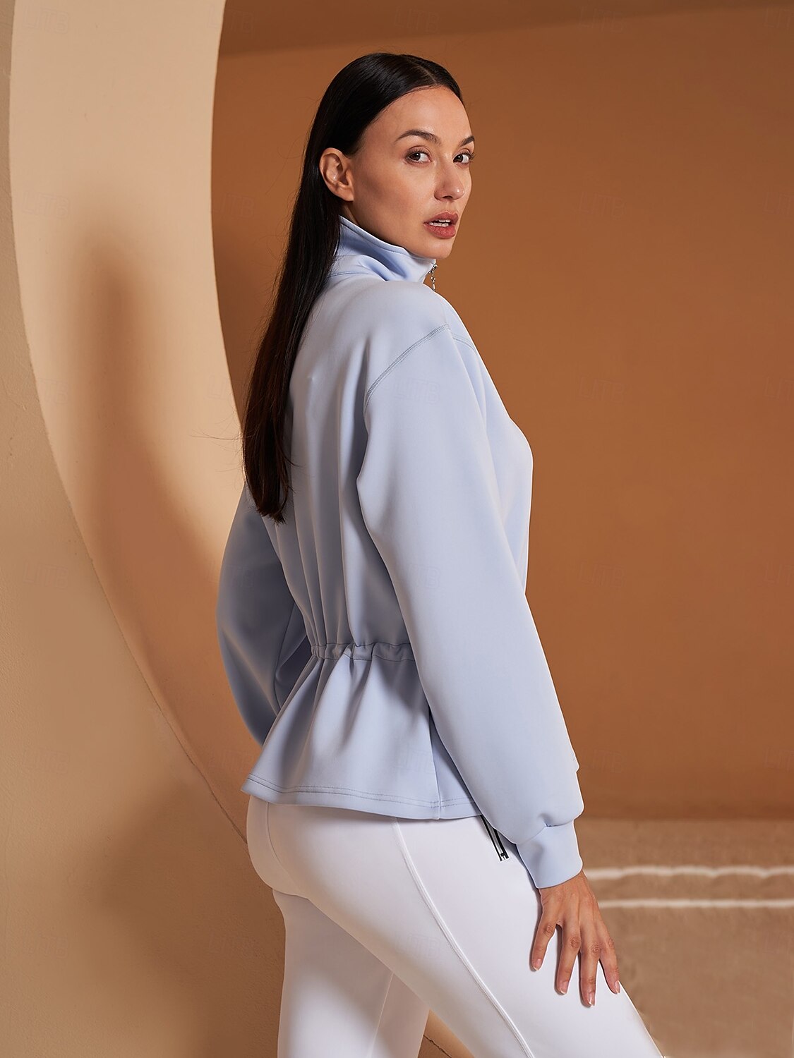 Winner Ruffle Drawstring Waist Sweatshirt