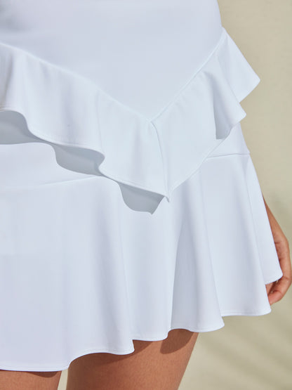 Flying Lily Pickleball & Tennis 14.5 Inch A Line Ruffle Pleated Skort