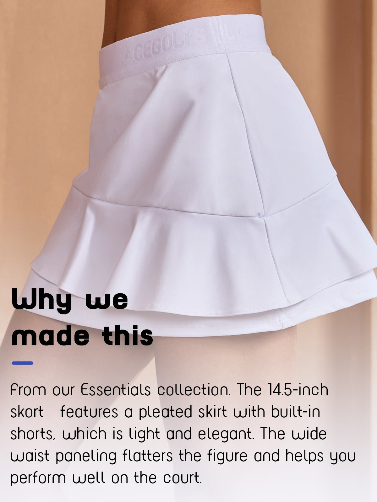 Flying Jasmine Pickleball & Tennis 14.5 Inch Double Ruffle Skort