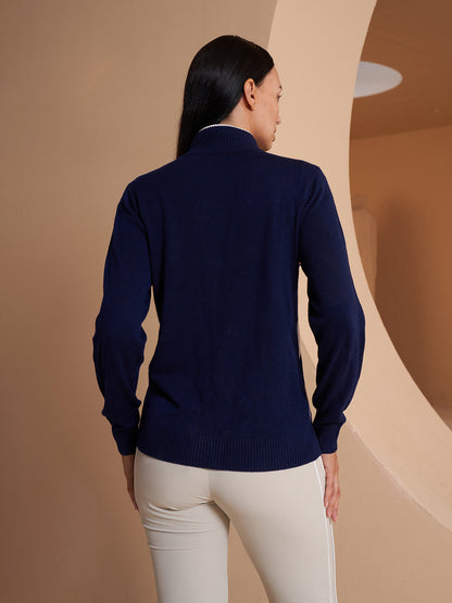 Midtown Diamond Argyle Zip Sweater