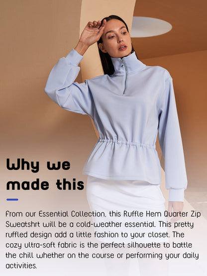 Winner Ruffle Drawstring Waist Sweatshirt