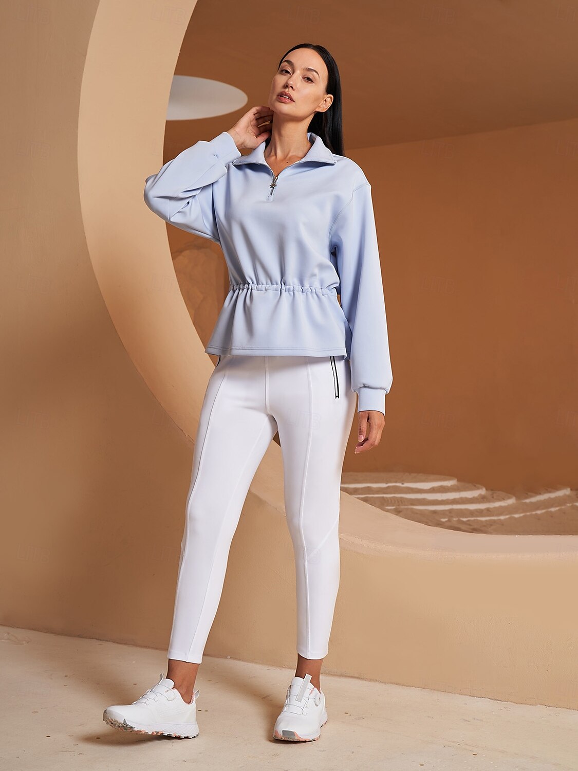 Winner Ruffle Drawstring Waist Sweatshirt
