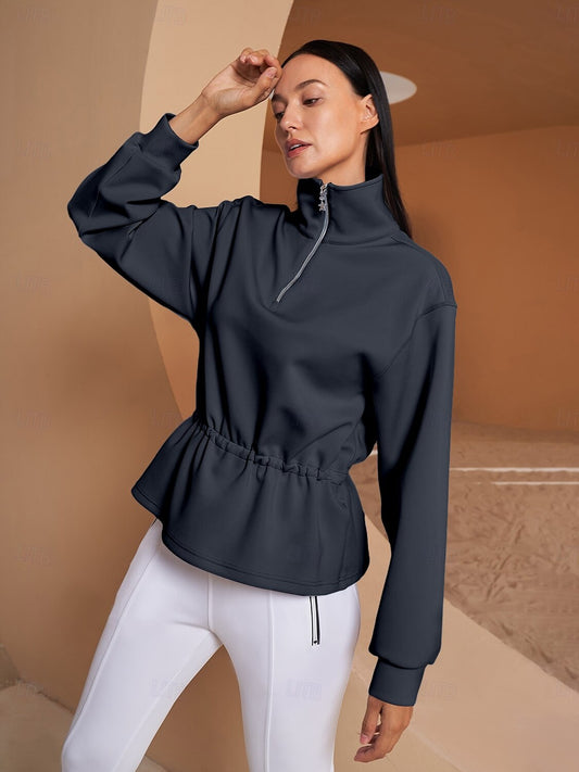 Winner Ruffle Drawstring Waist Sweatshirt