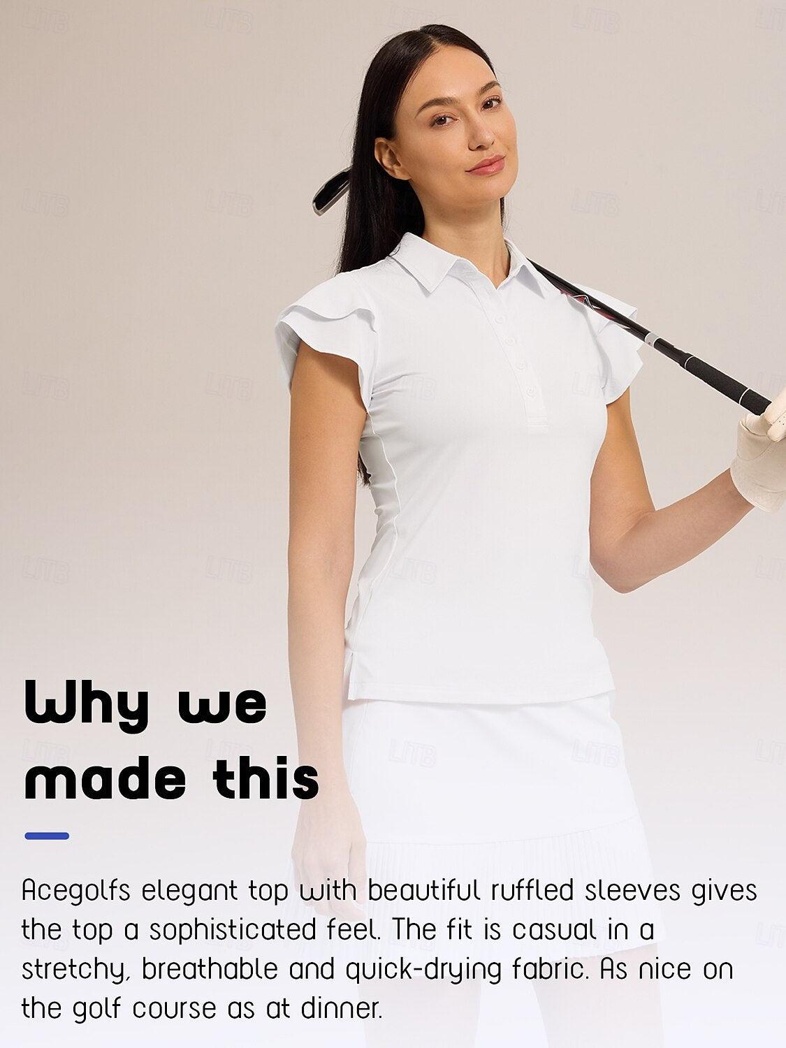 Flying Lily Ruffle Sleeve Polo Top UPF50+