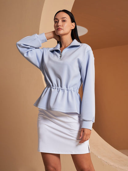 Winner Ruffle Drawstring Waist Sweatshirt