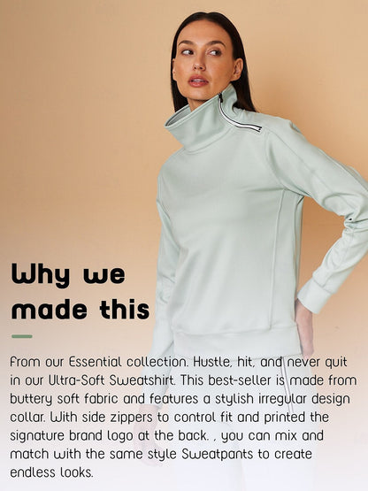 Super Tiebreak Irregular Collar Sweatshirt